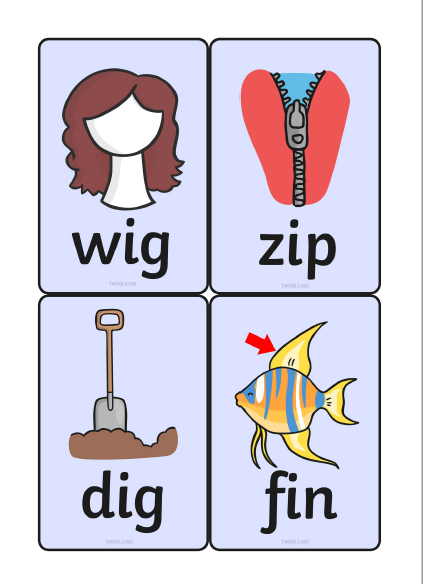 Look at the pictures to say each sound and blend to read.