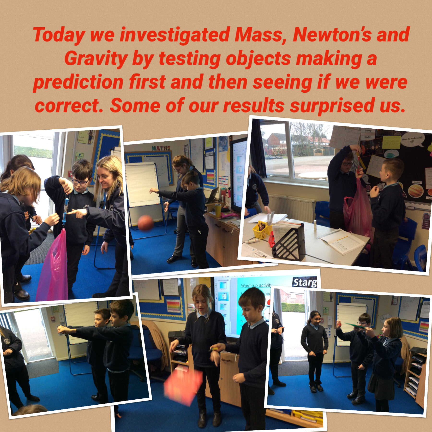 Predicting which object would hit the ground first.